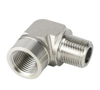 1pcs SS316 Female to Male Elbow NPT BSPT BSPT 1/8" 1/4" 3/8" 1/2" 3/4" Connector Adapter 3000psig 20MPa Pipe Fitting Stainless Steel(NPT Thread Elbow,3/8")