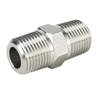 1pcs SS316 Male NPT BSPT BSPT R Thread Hex Nipple 1/8" 1/4" 3/8" 1/2" 3/4" 1" Pipe Fitting Connector 3000psig 20MPa Stainless Steel(NPT to BSPT Thread,0.375 in x 0.375 in)