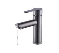 1PCS Stainless Steel Basin Deck Mount Hot and Cold Mixer One Hole Matte Black Bathroom Accessories(F-Grey)