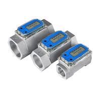 1PCS Stainless Steel Digital Flow Meter K24 for Methanol Diesel Gasoline Kerosene Chemical Water Electronic Liquid Turbine Flowmeter(1.5 BSPF Al Alloy)