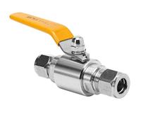 1pcs Stainless Steel Double Ferrule Type Welded Ball Valve, High Pressure Resistant Air Source Ball Valve(14mm)