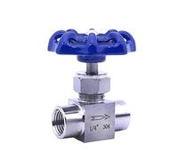 1pcs Stainless Steel Flow Regulating Valve - 1/8" 1/4" 3/8" 1/2" Female Thread Globe Valve for Faucet Control(1/8 Inch Blue Handle)