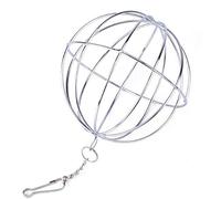 1PCS Stainless Steel Hamster Grass Dispenser Holder Ball Feeding Rabbit Hanging Ball Feeder Hanger Accessories for Small Animals Silver Practical and Popular Professional