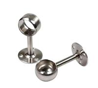 1Pcs Stainless Steel Pipe Bracket 19/22/25mm Half/All Pass Wardrobe Rail Support Flange Ceiling Fixed Clamps(Long All Pass 25mm)