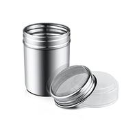 1Pcs Stainless Steel Powder Sugar Shaker Duster with Lid, Fine Mesh Shaker Powder Cans for baking soda Cocoa Cornstarch Coffee Flour ect