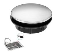 1pcs Stainless Steel Sink Tap Hole Cover Kitchen Faucet Hole Cover,Bathroom Faucet Hole Cover,Shower Plughole Cover Bathroom Push Drain Stopper Plugs Kitchen Bathroom(Suitable 28-38mm)