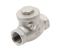 1pcs Stainless Steel Wire Mouth Horizontal Non-Return Valve 304 1/2 3/4 1 Inch Female Thread Swing Check(1-1/2Inch)