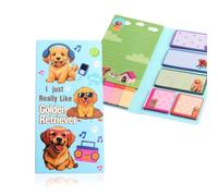 1PCS Sticky Notes Set Golden Retriever Sticky Notes, Animal Cartoon Self-Stick Notes, Dog Themed Sticky Note Pad Creative Simple Cartoon Dog Note Sticky Notes for Home Office School