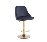 (1Pcs stool , Black+Gold Base) 1/2x Breakfast Velvet Bar Stools Swivel Gas Lift Rest Chair Kitchen Barstool UK