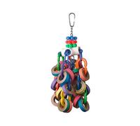 1pcs Super Bird Chewable Paper Bagel Cascade Bird Toy with Colorful Plastic Chains, Large Size, 15 x 4.5