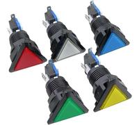 1pcs Switch DC 12V 39 * 39 * 39mm Indicator Light Arcade Game Red, Yellow, Blue, Green White Triangle Button Momentary Push Button Switch(Blue)