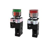 1PCS Switch NP2-BW3461 NP2-BW3462 NP2-BW3361 NP2-BW3362 Push Button With LED Light AC220V DC24V Illuminated Pushbutton(NP2-BW3362 1NC Green,220 V)