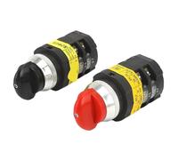 1pcs SZW25-30D/2 25A Red Black Handle Three Position Two Pole 8 Screw Terminals Silver Contact Rotary Changeover Cam Switch(SZW25-30D 2 Black)