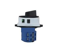 1PCS SZW26-25 2GS 25A 64X64mm Panel 2P Power Cut-off Combination Knob Control Circuit Rotary Cam Padlock Switch Grey Panel