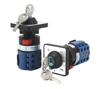 1PCS SZW26/LW26-20C YH5.3Y 20A 3 Poles 7 Ways 12 Screws Universal Selector Cam Voltmeter Voltage Switch With 2 Keys