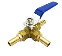 1pcs T-Port Ball Valve,4mm 6mm 8mm 10mm 12mm 14mm 16mm 19mm Hose Barb Full Port Three Way Connector(10mm OD)(16mm OD)