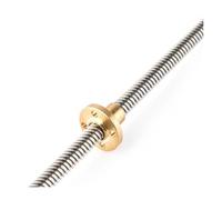 1pcs T10 Lead Screw OD 10mm 2/3/4/6/8/10/12/14mm Length 100-500mm With Brass Nut For 3D Printer(Lead 12mm(Pitch 2mm),100mm)