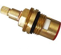 1pcs Tap Cartridges Replacement Tap Valves Brass Ceramic Disk Tap Valve Insert Gland Cartridge Quarter Turn 3/4" 20 Splines(Red)