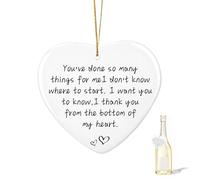 1PCS Thank You Gift Heart Hanging Keepsake Ornaments Gift Shape Ceramic Thoughtful Token of Thanks Blessings and Gratefulness Plaque Appreciation Gifts Thank You Gifts for Women Friend Family(White)