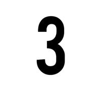 1pcs Three-dimensional Black Digital House Number, 6x3cm Household/Hotel Room Number, Background Wall Decoration(Number 3)