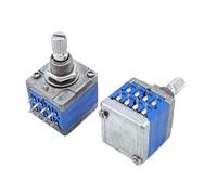 1pcs Tianyi Volume Potentiometer AD-66A Type 21 Dual Potentiometer 8-pin A203 A503 A20K A50K 20MM Plum Shaft(50K Ohm)
