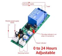 1PCS Timer Delay Relay Module DC 5V 12V 24V On/Off Switch Power Supply 0-24 Hours Cycle Timer Relay with Cable(24V)