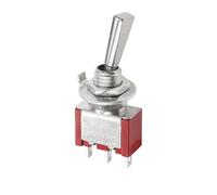 1pcs Tiny Small Toggle Switch 3 Position 2 ON OFF ON DPDT SPST DPST 6A 125VAC 3A 250VAC Latching Flat Handle for Car Truck(3P 11.7mm ON-ON)