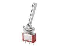 1pcs Tiny Small Toggle Switch 3 Position 2 ON OFF ON DPDT SPST DPST 6A 125VAC 3A 250VAC Latching Flat Handle for Car Truck(3P 20.5mm ON-ON)