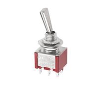 1pcs Tiny Small Toggle Switch 3 Position 2 ON OFF ON DPDT SPST DPST 6A 125VAC 3A 250VAC Latching Flat Handle for Car Truck(6P 11.7mm ON-ON R)