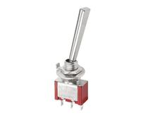 1pcs Tiny Small Toggle Switch 3 Position 2 ON OFF ON DPDT SPST DPST 6A 125VAC 3A 250VAC Latching Flat Handle for Car Truck(3P 20.5mm ON-OFF-ON)