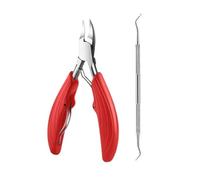 1PCS Toe Nail Clipper Set Paronychia Ingrown Manicure Cutters Household Stainless Steel Ear Spoon Pedicure Scissors Tool for Beauty(2Pcs-Red)