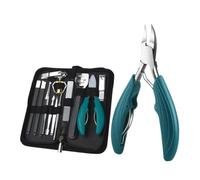 1PCS Toe Nail Clipper Set Paronychia Ingrown Manicure Cutters Household Stainless Steel Ear Spoon Pedicure Scissors Tool for Beauty(MGreen Set)