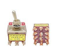 1PCS,Toggle Rocker Button Switch,2/3/4/6/8/9/12 Pin,Self Reset/Self-locking,Silver Copper Pin,12mm,250V 15A IDGTTLDF(1pcs 403 ON-OFF-ON)