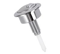 1Pcs Toilet Flush Button Compatible with Optima49, Round Head Dual Toilet Push Button Flush Replacement (Silver)