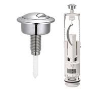 1Pcs Toilet Flush Button Compatible with Twyford Optima49, Round Head Dual Toilet Push Button Flush Replacement (Silver)