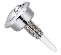 1Pcs Toilet Flush Buttons, Round Head Dual Toilet Push Button Flush Replacement,Easy Installation, Universal Compatibility, Bathroom Toilet Cistern Flush Repair(Silver)