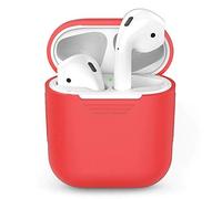 1PCS TPU Silicone Bluetooth Wireless Earphone Case for AirPods Protective Cover Skin Accessories for Apple Airpods Charging Box (Red)