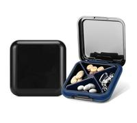 1pcs Travel Tablet Box, Small Tablet Box Ideal for Travel and On The Go Use(Black)