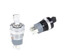 1pcs Two Positions 16mm Metal Button Toggle Switch Latching Locking With Light Indicator Rocker Selector Silver/Black Body(Red Light,Black Oxide,3-6V)