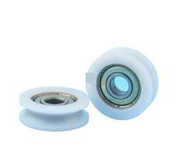 1pcs U 8 * 30 * 10mm U grooves, rubber bearing pulley POM 608, black/white to choose for door and window drawer pulley distinctive(WHITE)