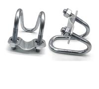 1Pcs U Bolt 20 25 32 40 50 M8 Galvanized Double U-Cross Tube Pipe Clamp Screw Steel Connector(M8x25x60mm)