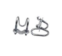 1Pcs U Bolt 20 25 32 40 50 M8 Galvanized Double U-Cross Tube Pipe Clamp Screw Steel Connector Scaffolding Fixing Cross(M8x32x32mm)