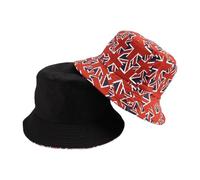 1PCS Union Jack Bowler Hats Double-Side Reversible British Flag Bucket Hat for Coronation of King Charles III Fade Resistant SunHat For Indoor Outdoor Parties National Celebrations (Brick Red)