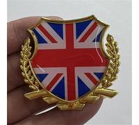 1PCS Union Jack UK Flag Logo Golden Wheat Ear Shield Emblem Sticker Fits for Car Truck Trunk Body Rear Tailgate Vehicle Scratch Sticker Decal 5.5cm (blue red)