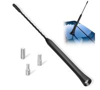 1PCS Universal Car Antenna Replacement AM/FM/DAB Car Aerial Antennas Comes With Screws M4 M5 M6 9 Inch Long Car Roof Radio Antenna Mast Radio Signal Booster Rod Aerial Accessories for vehicle