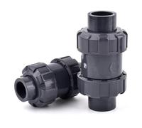 1pcs UPVC Double Union Check Valve 20-63mm - One Way Non-Return Fittings for Garden Irrigation and Aquariums(40mm)