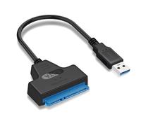 1Pcs USB 3.0 to SATA Cable Adapter, SATA to USB A 3.0 to 2.5 Inch Hard Disk Drive SSD Adapter, 22 Pin Connector Lead III Converter SSD/HDD for Data Transfer & Recovery Data, Portable & Plug and Play