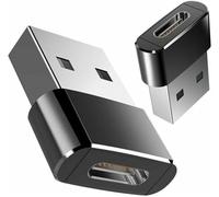 1pcs USB to USB C Adapter for i-Phone 16 15, PD 20W USB-C Type C Fast Car Charger Adapter Plug for i-Phone 14, 13, 12, 11, Sam-sung S24, S23, S22 S21 S20 & More, Type C Female to USB A Male (Black)