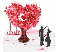 1pcs Valentines Card for Him Her,3D Pop Up Anniversary Card Heart Tree Couple Romantic Gift for Wedding, Valentine's Day, Engagement and Birthday.