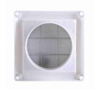 1Pcs Ventilation Grill, Plastic White Louvre Air Vent Grille with Fly Screen Air Vent Grille Cover 3 Flaps Wall Duct Ventilation Grill Ceiling and Wall Vents Cover with Net (15x15cm)